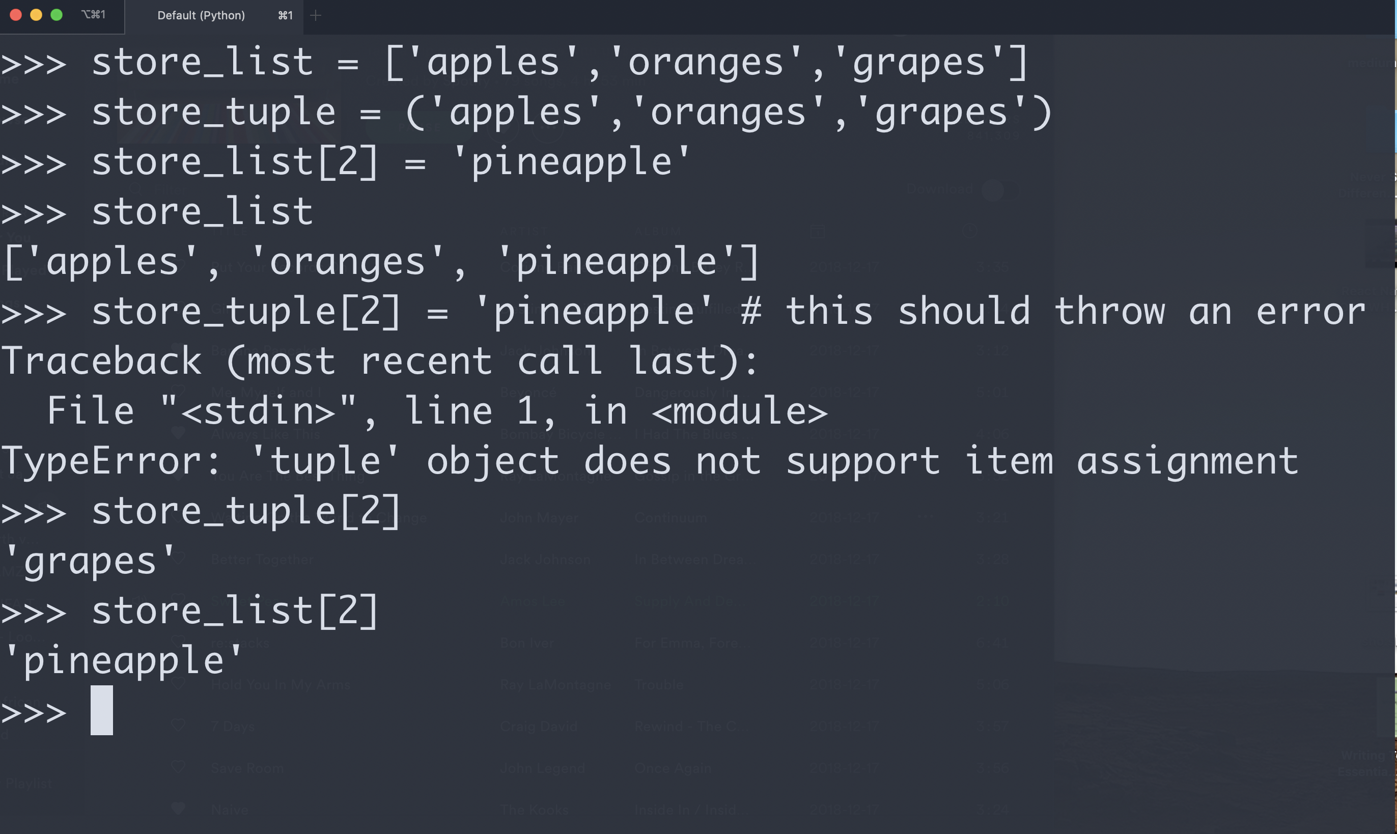 immutability in tuples